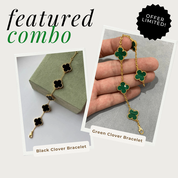 Classic Black & Green Clover Combo – HeerGlam